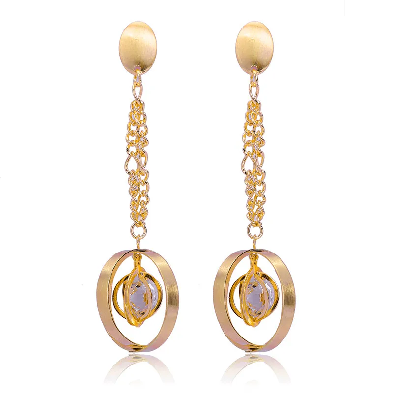 

wholesale Vintage Bohemian Teardrop Stones AAA+CZ Drop Earring Long Ethnic Jewelry Classic Water Drop Earrings For Women