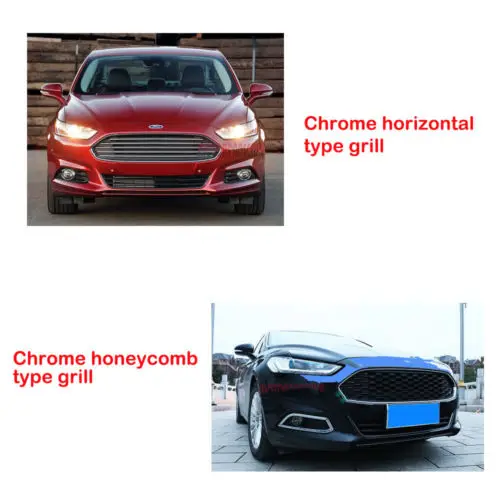 Передняя ячеистая сетка хром черный бампер Гриль для Ford Fusion Mondeo 2013