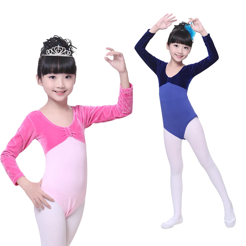 New 2017 Pink Six Colors Velvet Cotton Gymnastics Leotard Girls Toddler