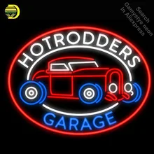 Hotrodder для гаража неоновая вывеска автомобильное стекло трубка магазин дисплей ручной работы искусство ресторан свет вывески лампа Персонализированная неоновая лампа