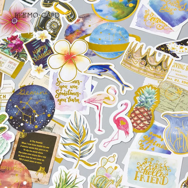 

20 sets /1lot Stationery Stickers Retro Bronzing Planet Diary Planner Decorative Mobile Stickers Scrapbooking DIY Craft Stickers