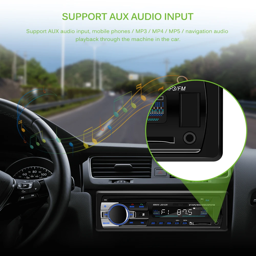 Onever 12 в автомобильный MP3 мультимедийный плеер Bluetooth Авторадио автомобильный стерео радио FM Aux вход приемник USB In-dash 1 din автомагнитол