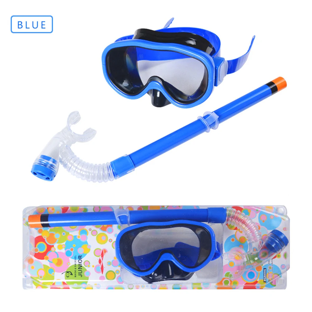 Дети дайвинг Анти-туман Закрытая маска дыхательная трубка плавание противоударные очки группа подводное плавание камера для подводного