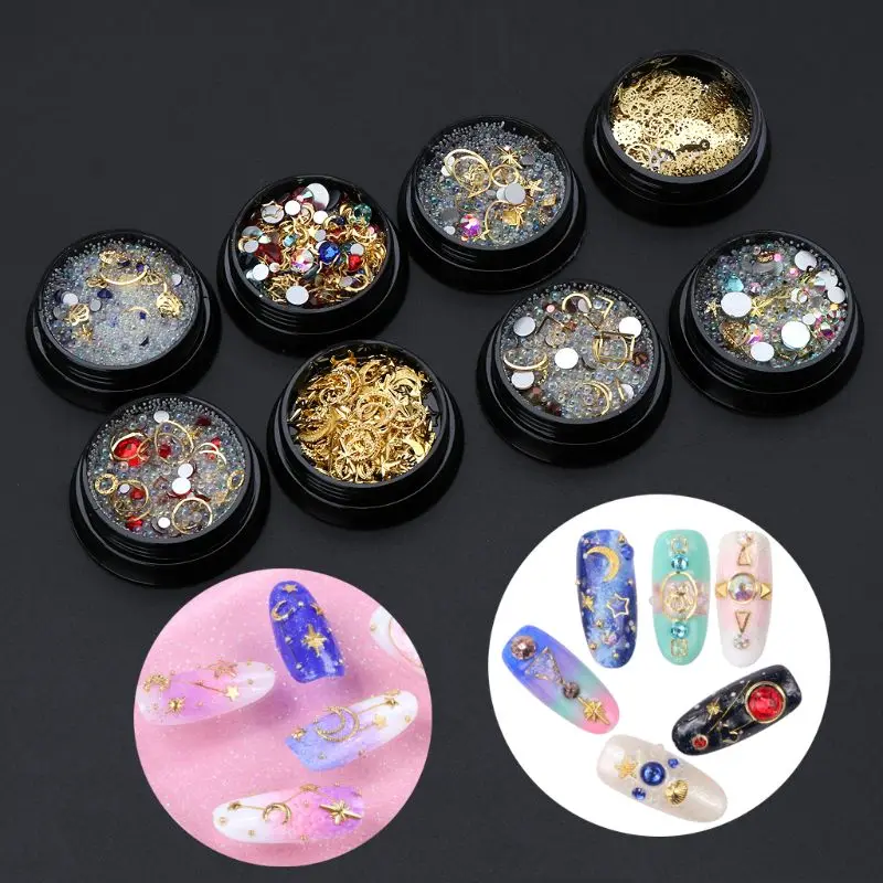 

Bubble Beads Wheel Gear Ultra Thin Metal Frame Filling Nail DIY UV Resin Jewelry different colors rhinestones