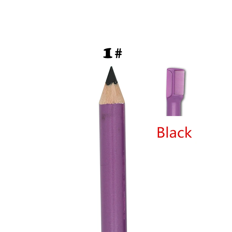 Menow карандаш для бровей для макияжа бровей водостойкий с прикрепляющими гребнями для придания формы - Цвет: 01 black 1pcs