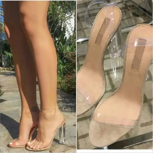 New design women clear sandals crystal high heel buckle strap women party shoes 9cm 11cm transparent women wedding sandals New design women clear sandals crystal high heel buckle strap women party shoes 9cm 11cm transparent women wedding sandals