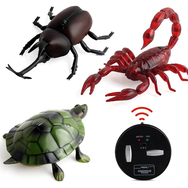 Радиоуправляемые забавные игрушки, мини пульт дистанционного управления, Веселый жук, паук, черепаха, таракан, насекомое, игрушка, робот, инфракрасная флуоресцентная Новинка, игрушки