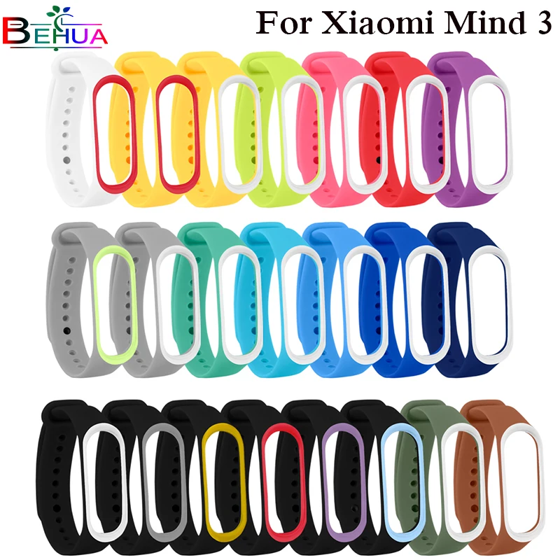 Спортивный силиконовый ремешок для часов Xiaomi Mi Band 3 25 цветов Смарт часы/шагомер