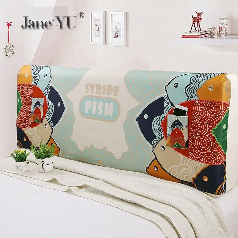 

JaneYU Bedside Cover 1.5 M Bed 1.8 M Bed Protective Cover Elastic Curved Solid Wood Cover Backrest Cover
