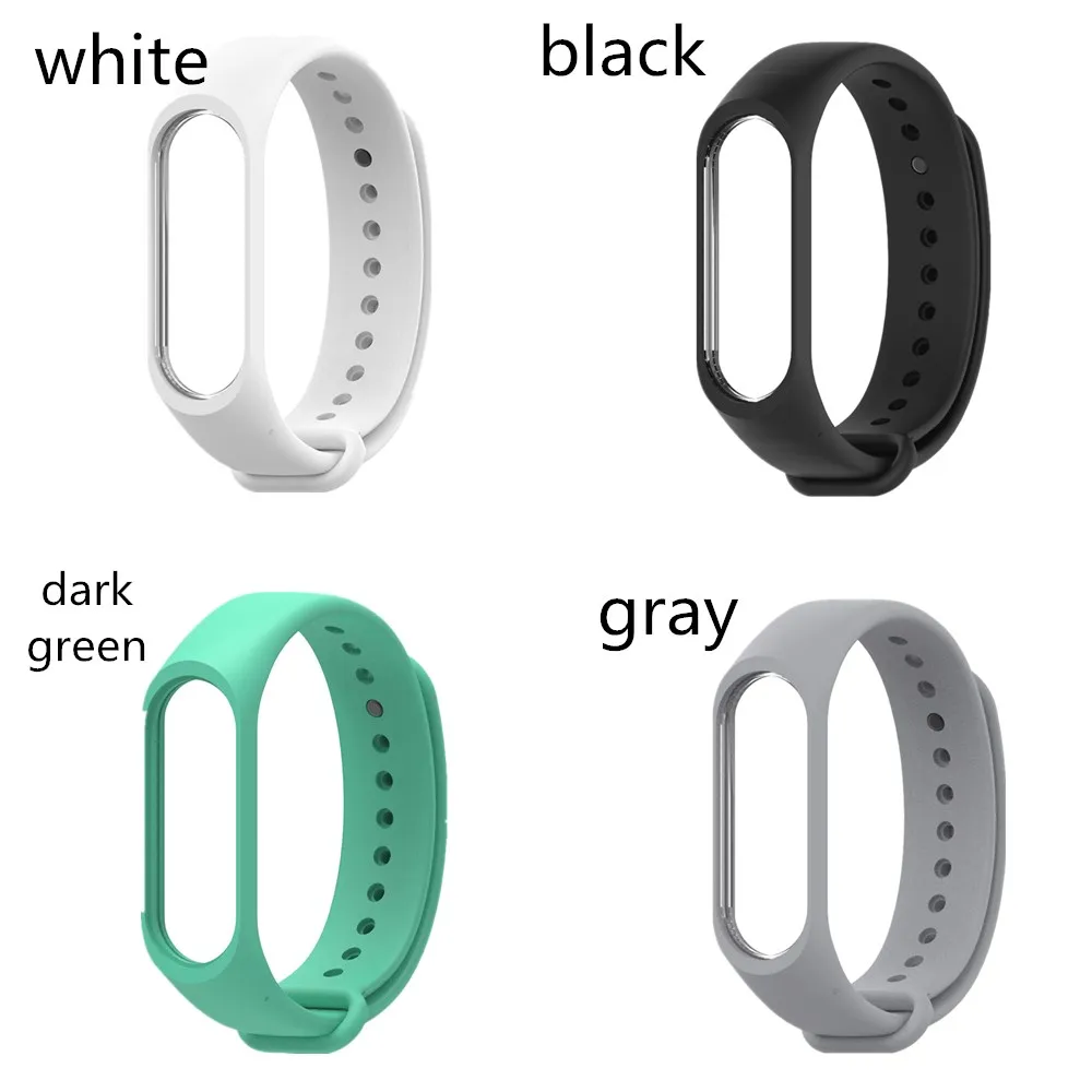 Mi Band 4 3 Sports Dual Pure Color Silicone Wrist Band Strap for xiaomi mi band 4 3 Replacement bracelet Miband 4 3 Straps