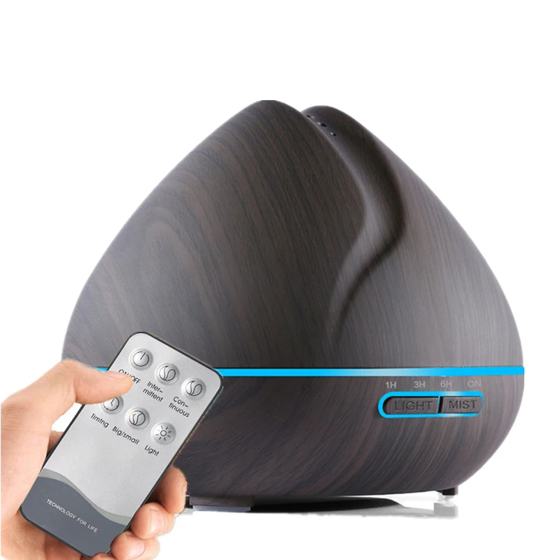 

New Remote Control Essential Oil Aroma Diffuser Wood Grain Aromatherapy Diffuser LED Lights For Home Ultrasonic Air Humidifier