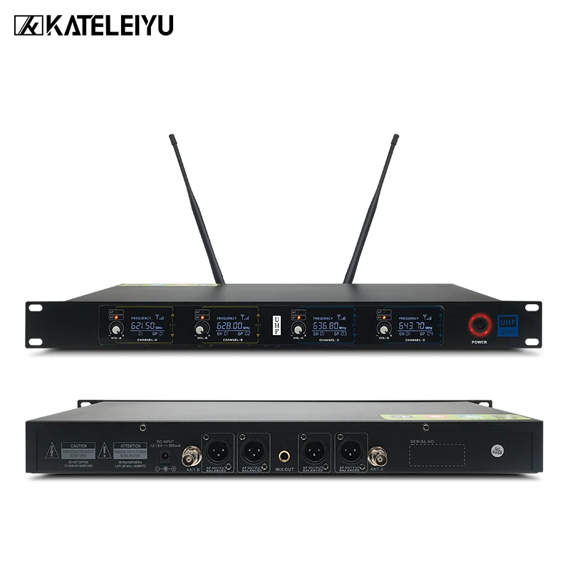 Top Professional 4 Channel UHF Wireless karaoke