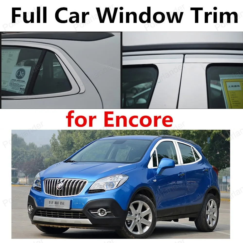 new Car Styling Stainless Steel full Window Trim with column Decoration