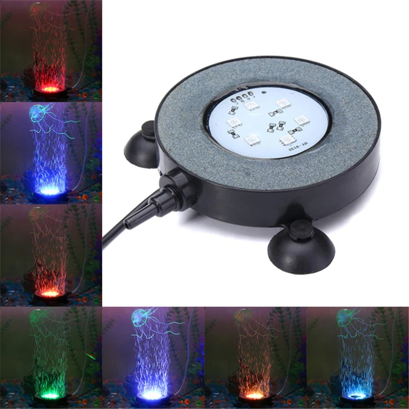 

RGB LED Aquarium Fish Tank Light Bubble Generator Underwater Light Remote Control Multi-color Lamps for Pool Decoration GP102