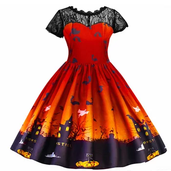 

Children's Halloween Dresses Infant Girl Party Dress Lace Witch Princess Halloween Costume Carnival Little Girl Clothes
