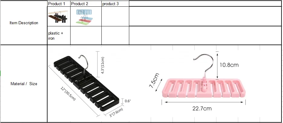 MATERIAL AND SIZE BELT