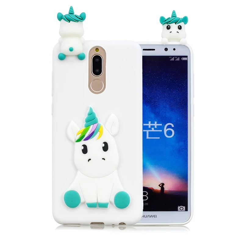 Huawei Коврики 10 Lite чехол для телефона на Nova 2i крышка 3D DIY Единорог Panda силиконовый чехол Чехлы для huawei Коврики 10 P10 Lite чехол футляр - Color: White Unicorn