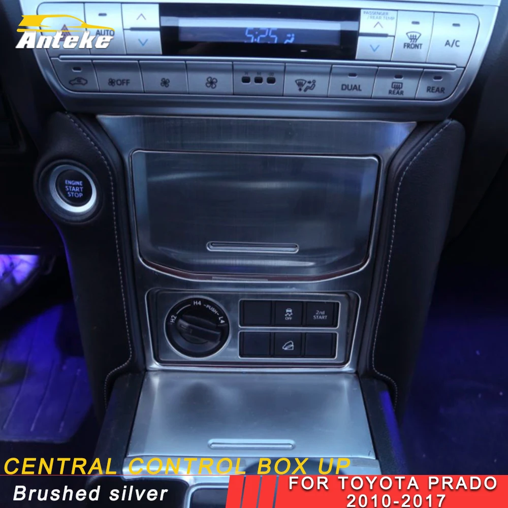 

ANTEKE For Toyota Prado 2018 Car Styling Central Control Storage Box Panel Cover Trim Frame Sticker Interior Accessories