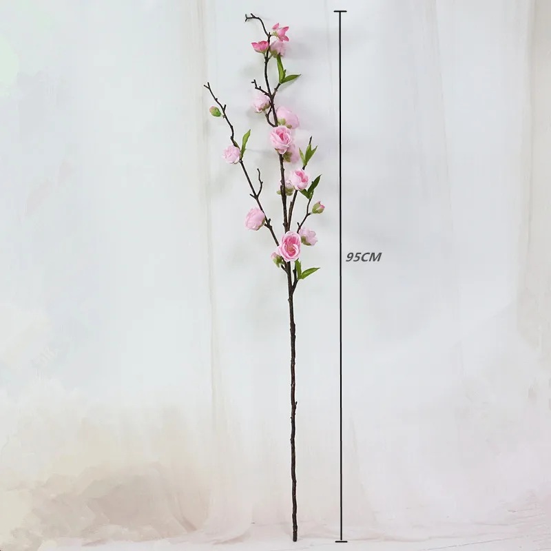 Flone Artificial Cherry Flower Simulation Peach Blossom Silk Flowers Fake Flower Branch Bouquet Wedding Home Party Decor Art (11)