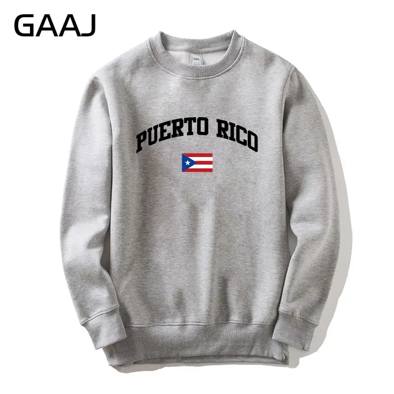 Gaaj Puerto Rico Flag Men Women Sweatshirt Cotton Casual Hoodies