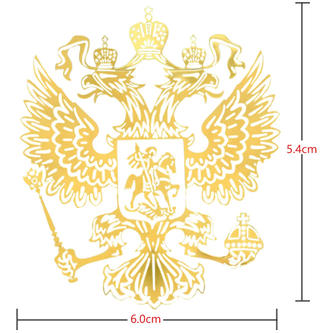 Dewtreetali 6,0*5,4 см, 9,0*8,4 см, герб Россия, никелевая металлическая наклейка, наклейки для автомобиля из России, наклейки для ноутбука