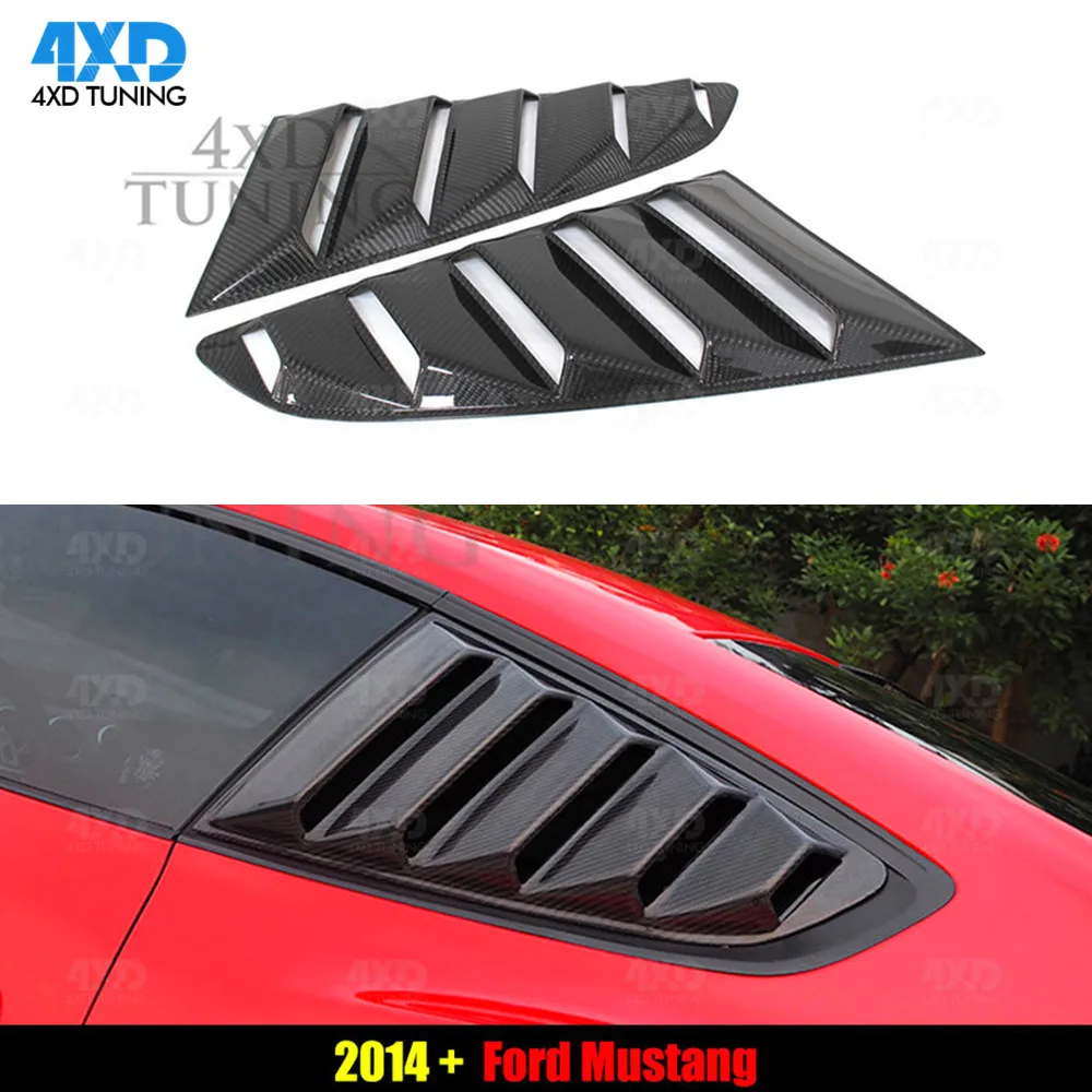 Carbon Side Rear Window Louvers Scoop Cover For Ford Mustang Left Right GT350R Style 2015 2016 | Автомобили и мотоциклы