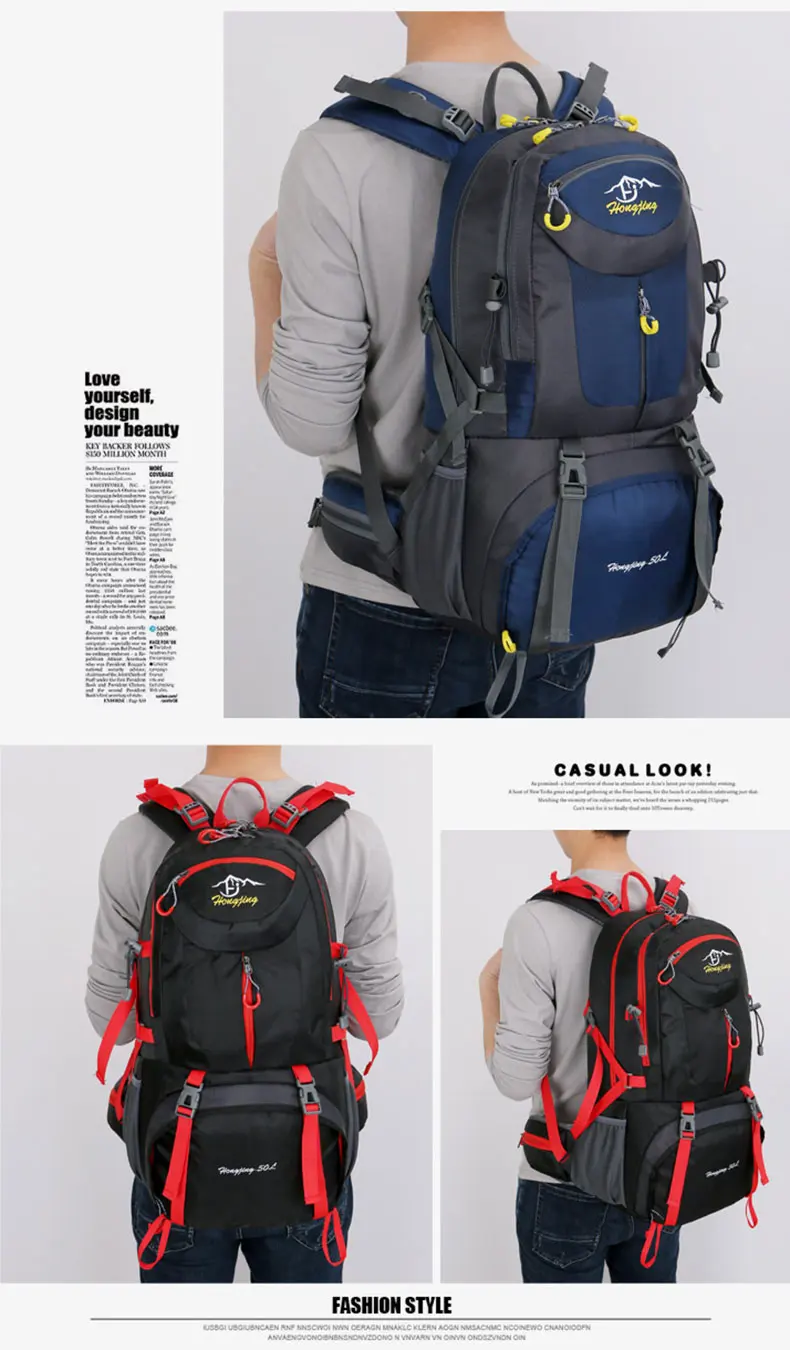 Рюкзаки 40л 50л 60л походный рюкзак сумка для отдыха на природе спортивные сумки для путешествий мужской рюкзак для альпинизма Sac De Sport mochila XA564WA