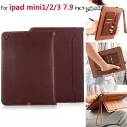 Для iPad mini1/2/3 7,9 дюйма чехол из искусственной кожи Hand Holder Case для iPad mini3/2/1 7,9 "Anti-осень Tablet защитный рукав