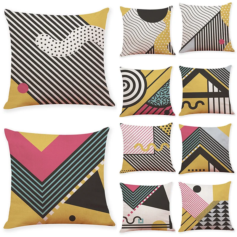 

Hoomall Low Price Cushion Cover Geometric Abstract Printed Pillow Cover for Children Linen Cotton Throw Pillows for Sofa Seat