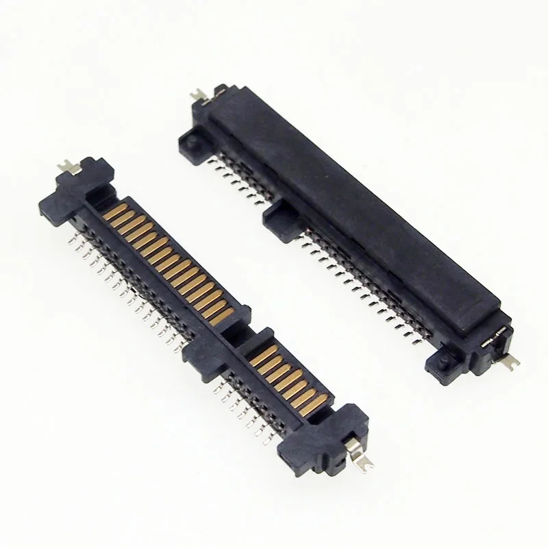 

10pcs SATA interface Sata7+15 male plug Sinking SMT with grounding piece Hard disk data interface socket