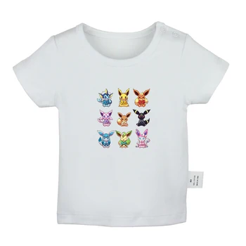 Cute Pokemon Eevee Newborn Baby T-shirt Infant Clothes Toddler Graphic Tee Vest