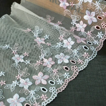 

5 yard 16cm 6.29" wide mesh embroidery lace trim ribbon L2W2K423 free ship
