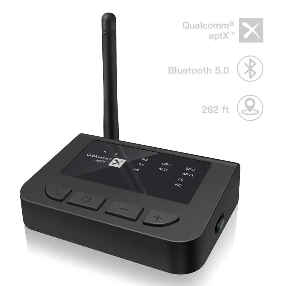 

Bluetooth 5.0 Long Range 70 Meter Aptx HD Low Latency SPDIF Optical RCA Aux 3.5mm Transmitter Receiver Wireless Home TV Adapter