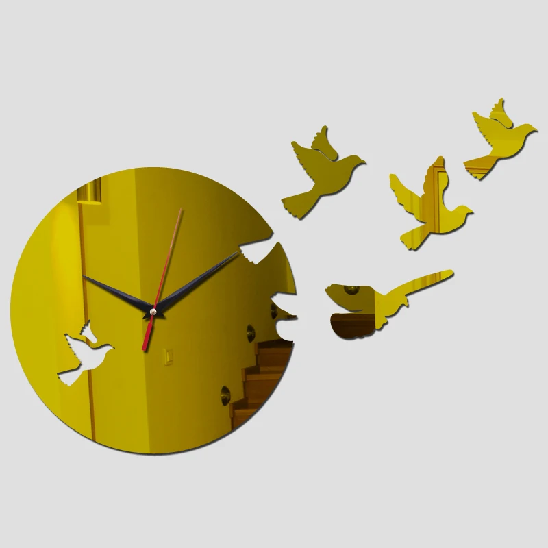 Гостиная кварцевые акриловые настенные часы Современный дизайн Роскошные Зеркало 3d кристалл подарок