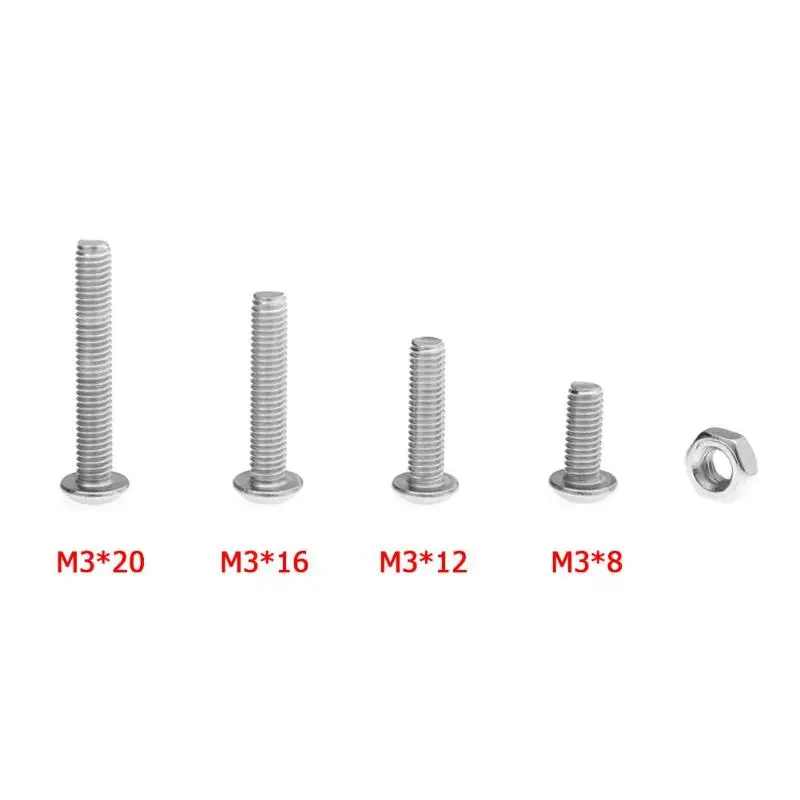 500 шт. M3 M4 M5 304 Нержавеющая сталь шестигранный Набор торцевых головок с полукруглой головкой болтов винтов набор гаек шестигранные винты с потайной головкой плоский винт