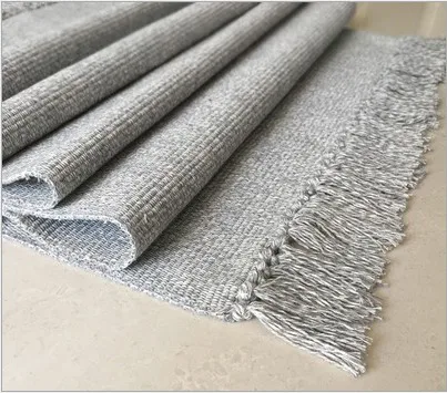 Хлопковые ковры из смешанного волокна, декоративные коврики для гостиной/спальни, прикроватные коврики, моющиеся коврики - Цвет: gray