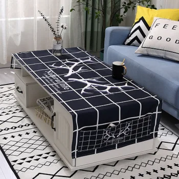 

Nordic Style Tea Table Cloth Rectangular Tablecloth with Pocket Design Bedside Cabinet For Kitchen Home Decor