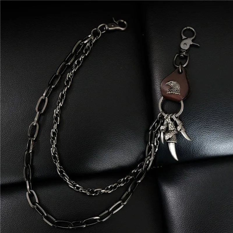 ATTENDRE Cadena De Pantalones Para Hombre, Cadena De Billetera, Pantalones Punk, Tres Capas, Cartera Larga, Llavero
