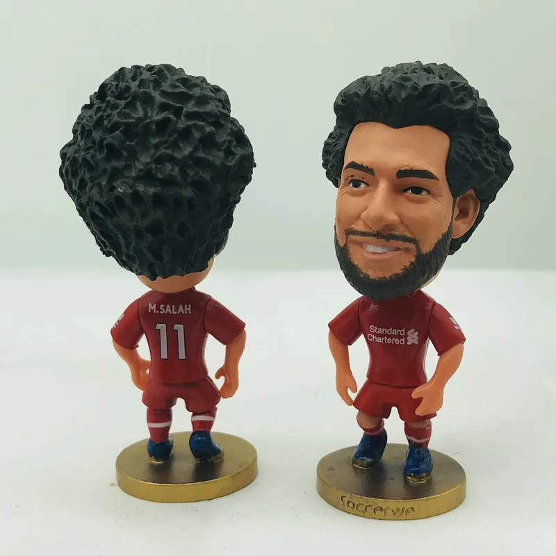 

Soccerwe Mohamed Salah Doll LIV11# Football Team 2019 Home Red Kit Sports Wing Striker Figure 2.6 Inches Height Resin