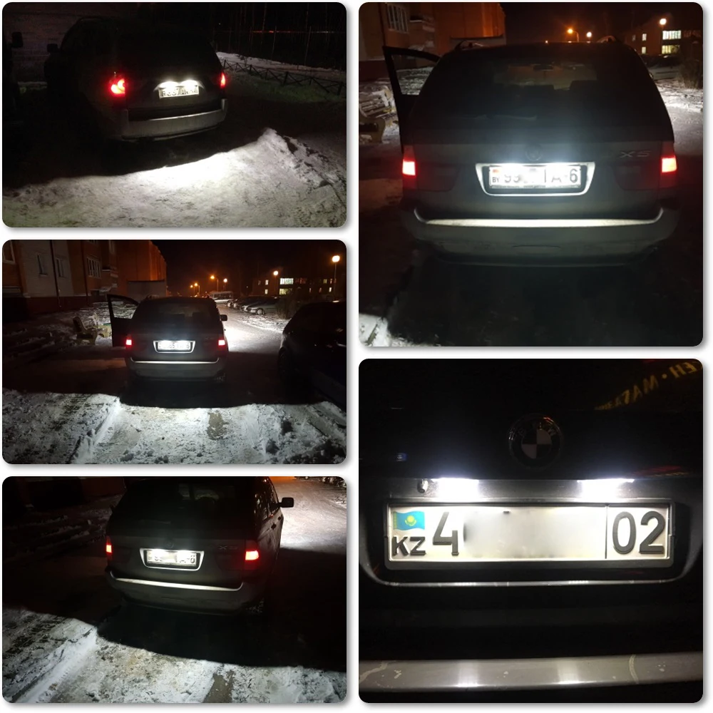2X Белый SMD3528 светодиодный номерной знак лампа для BMW X5 E53 X3 E83 аксессуары Canbus хвост