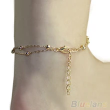 Hot Fashion Sexy Double Chain Anklet Bracelet Ankle Chain Hand Chain Foot Jewelry Barefoot Beach 01OY 4OFQ 7EH9 BE76
