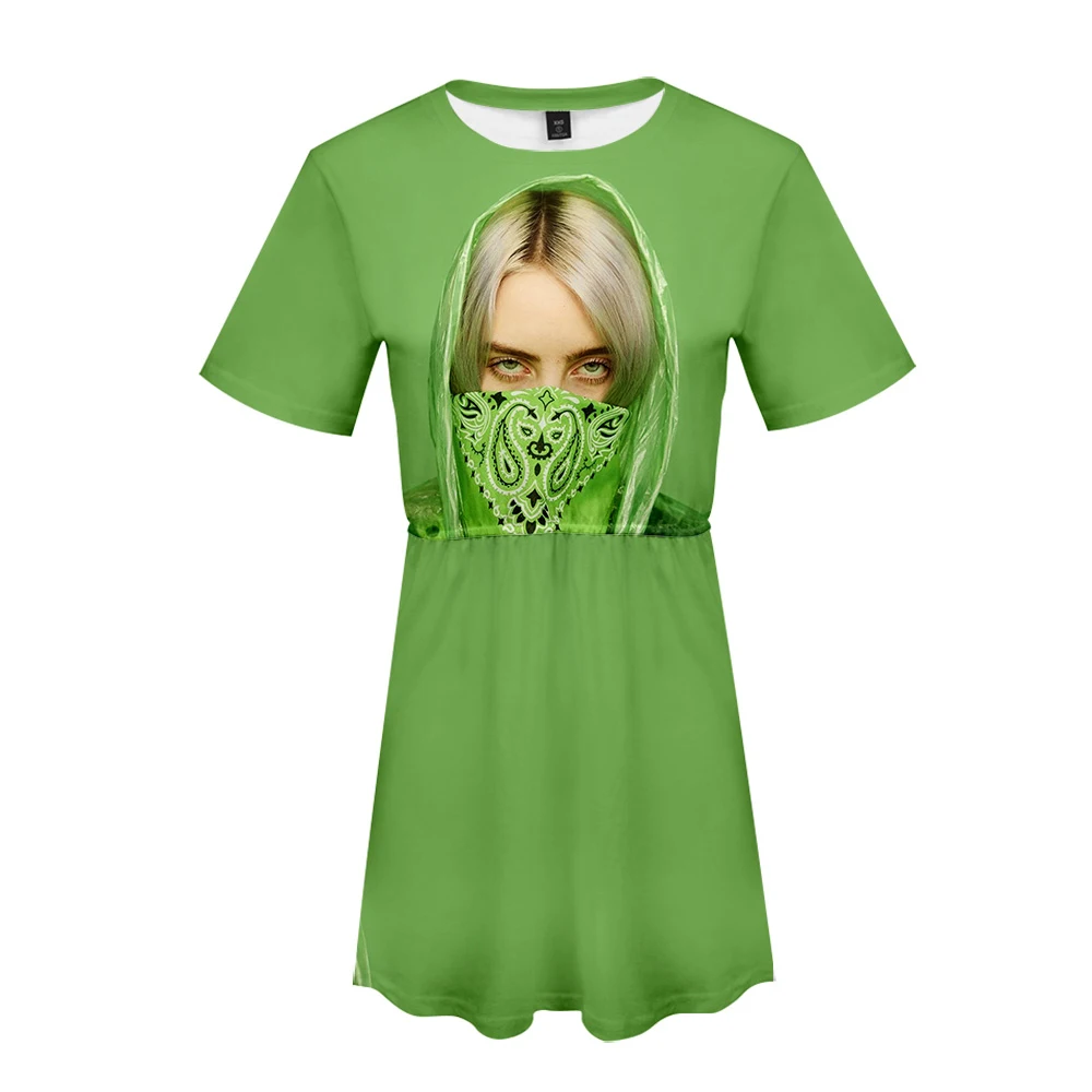 Ar Billie Eilish Idol 3D принт базовое классное модное уличное летнее платье повседневное