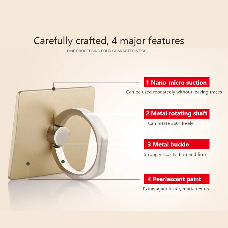 luxury Shape 360 Degree Finger Ring Mobile Phone Stand Holder for iPhone Samsung Huawei Xiaomi Smart Phones Universal Promotion