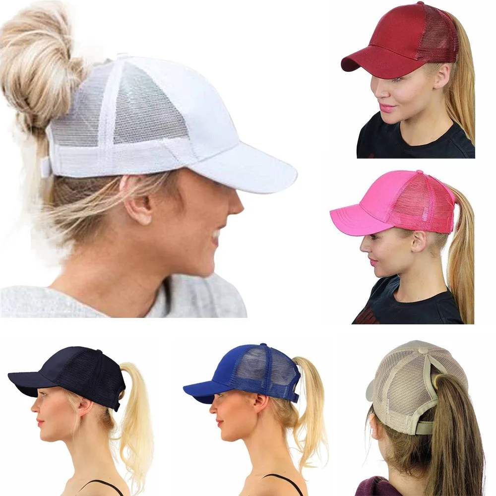 

2019 Summer Sport Running Cap Ponytail Unisex Messy Bun Mesh Hats Casual Caps Adjustable Baseball Cap Hot Sale Drop Shipping Hot