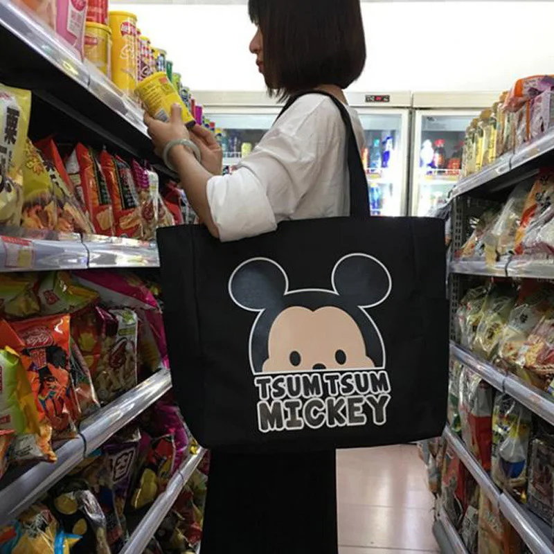 Disney супер большой мультфильм Микки Маус большой емкости холст портативный рюкзак для женщин хозяйственная сумка женские сумки через плечо для девочек