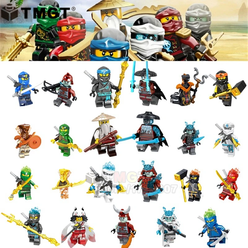 

Single es Wu Ice Emperor Akita Jay Zane Lloyd Nya Cole Cartoon Character Building Blocks Toys for Children
