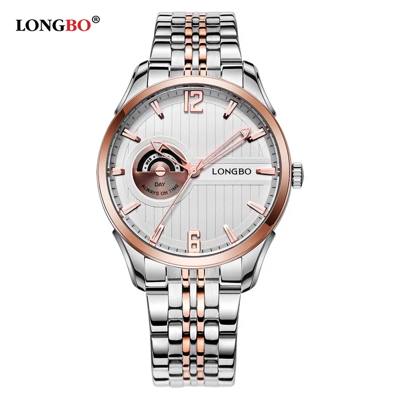 

LONGBO Brand Fashion Brand Military Stainless Steel Date Calendar High Quality Waterproof Wristwatches Mens Watches 5010