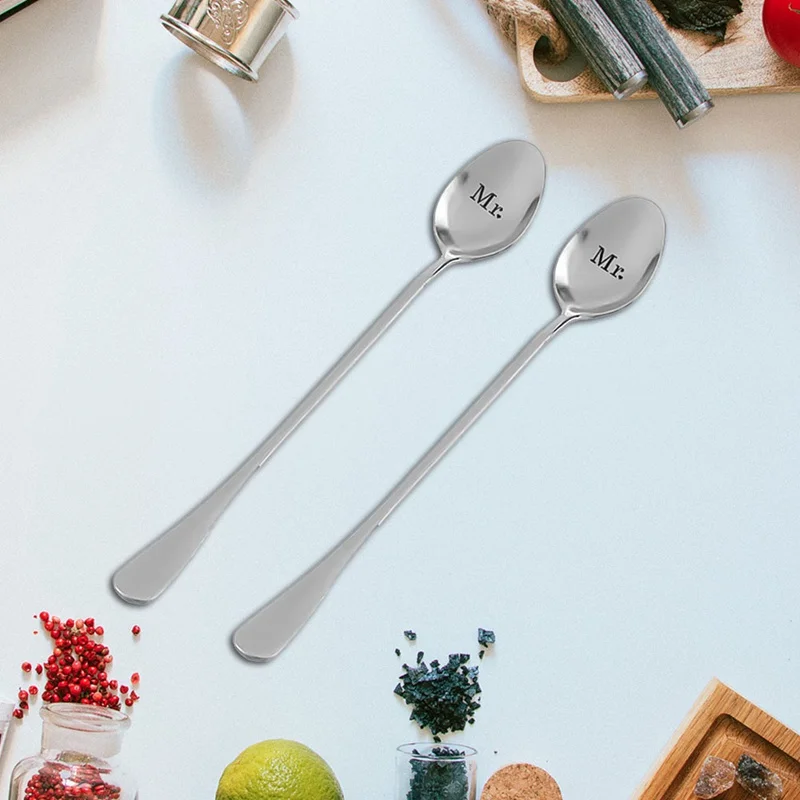 Кофейная ложка пара нержавеющая сталь чайные ложки милые буквы ложка на ...