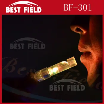 

Free shipping 24pcs/lot 7.5*1cm plastic led flashing whistle light up whistle for party event supply