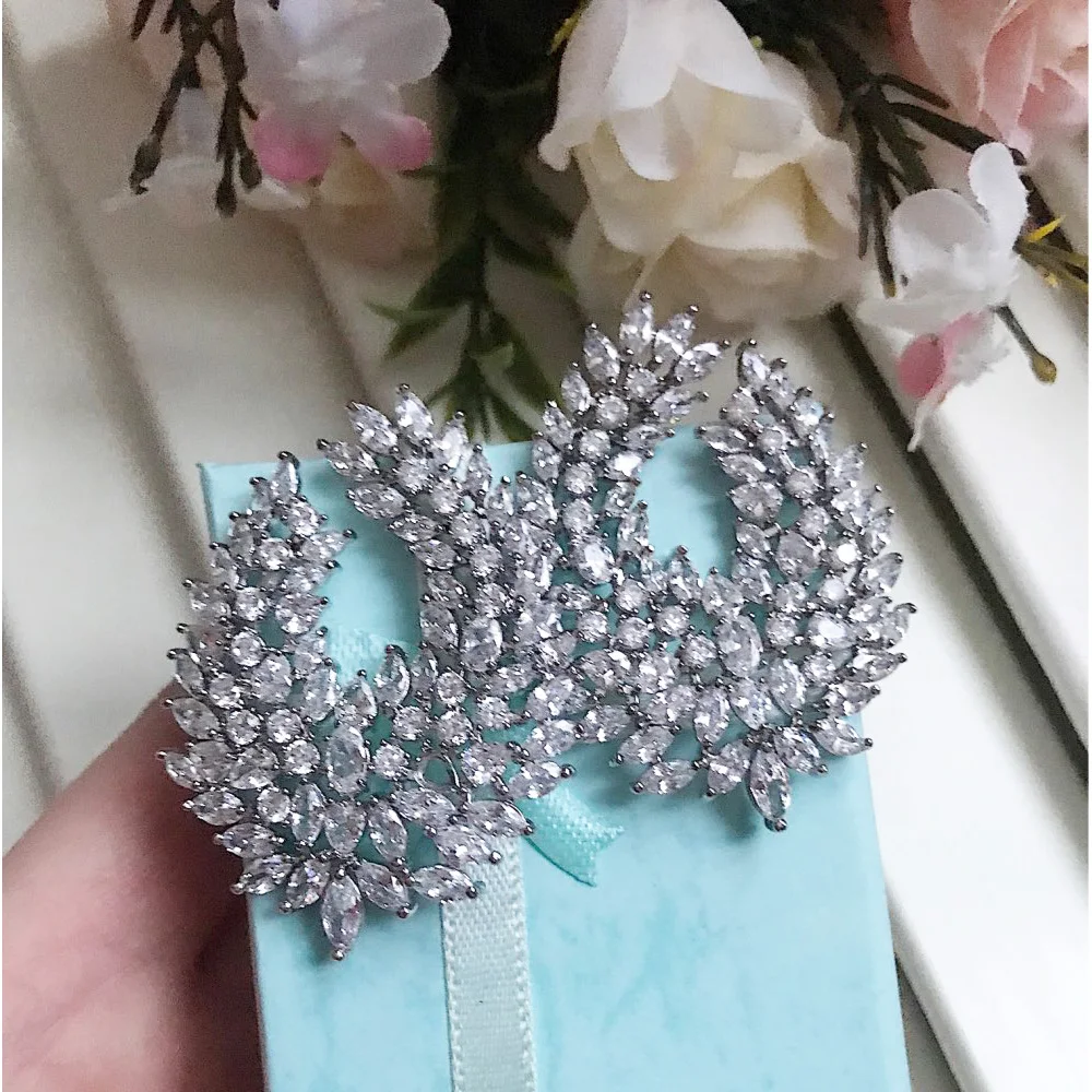 

missvikki Luxury Elegant Fashion Big Stud Earring Bridal Women Girl Jewelry Appointment Important occasion Stage Show Party
